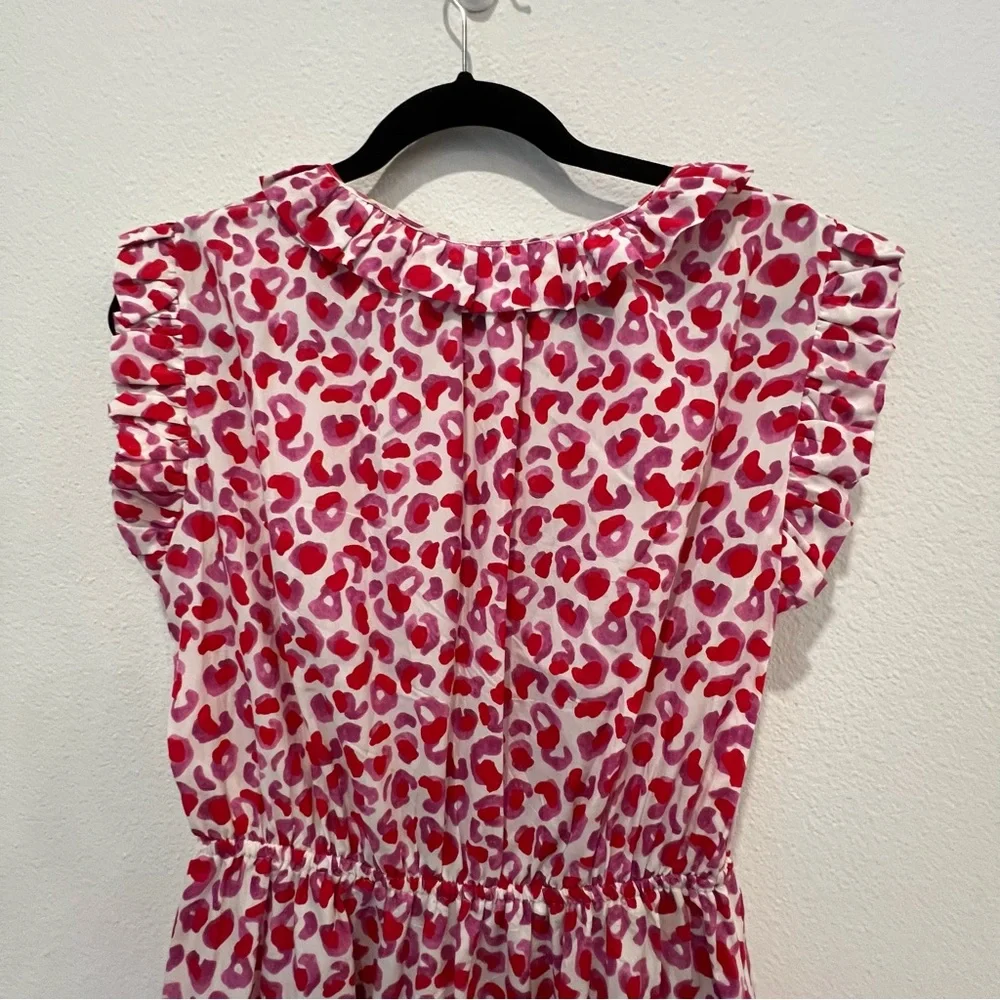 Tucker NYC Silk Blend Women’s Midi Dress White Red Cinched Waist With Pockets M - Picture 9 of 16